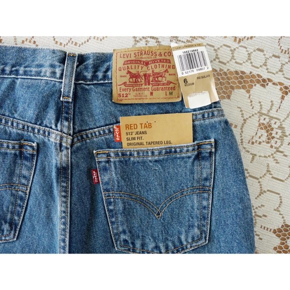 Vtg 90s Levi's 512 Blue High Rise Jeans fit 27 NWT - Picture 8 of 8